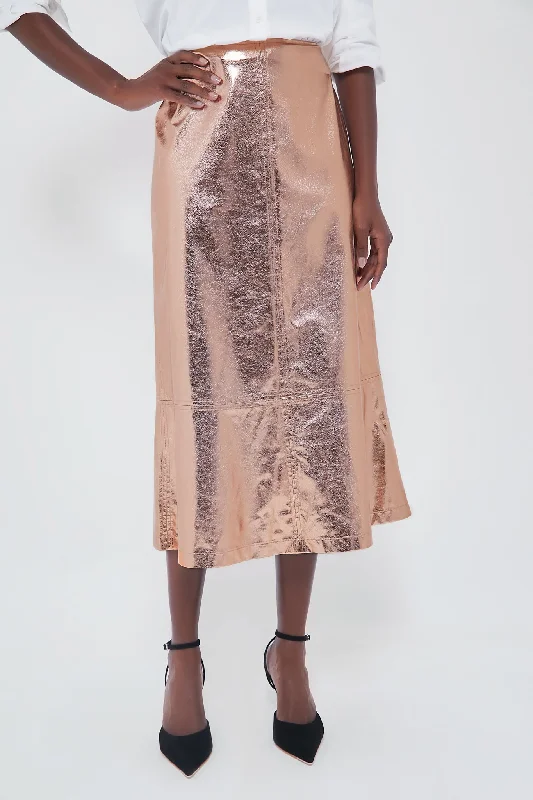 Trendy and versatile Gold Metallic London Skirt