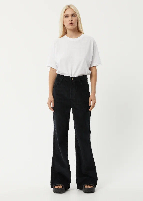 Design sense AFENDS Womens Marsha - Corduroy Slim Flared Pants - Black