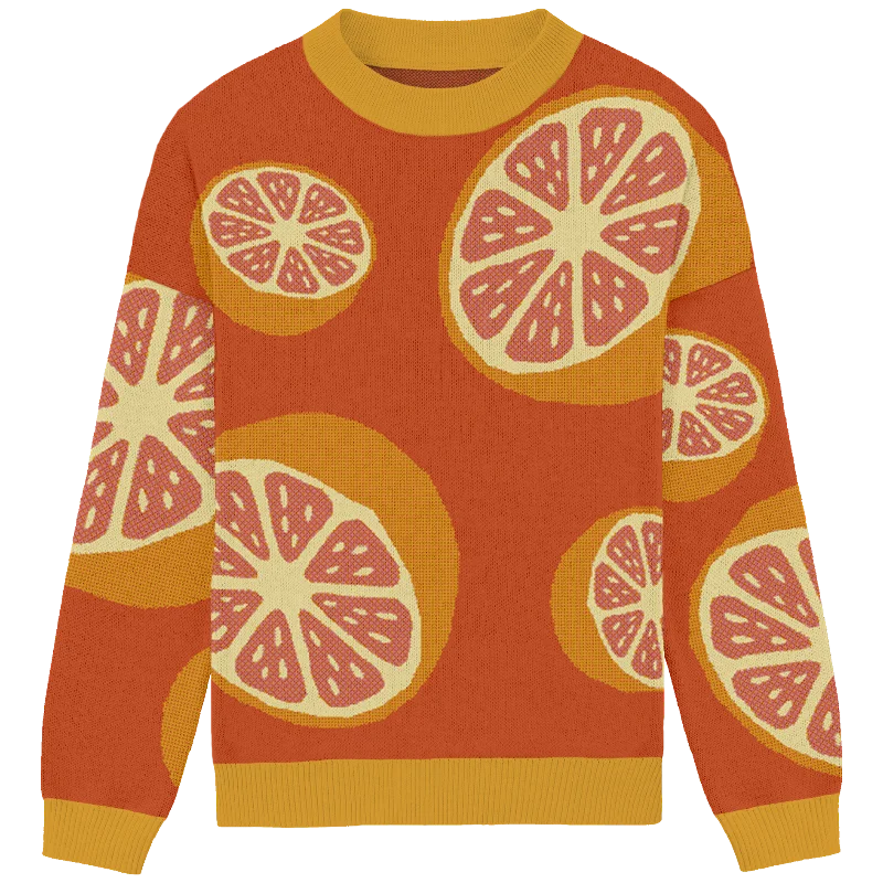Trendy And Casual Citrus Knit Crewneck