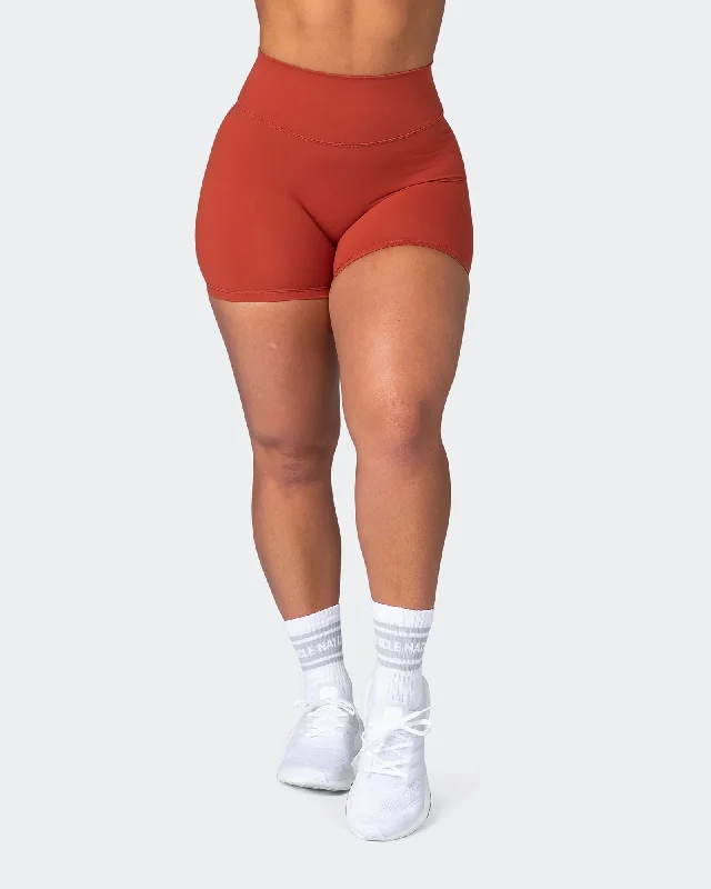 Chic Outfits Zero Rise Everyday Midway Shorts - Burnt Orange
