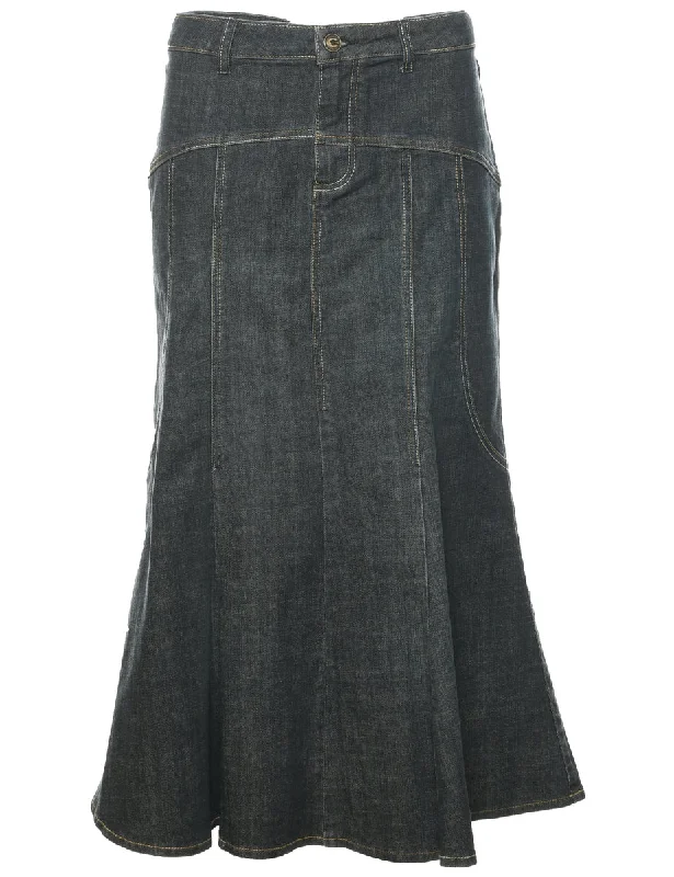 Celebrity Must-have Denim Flared Skirt - M