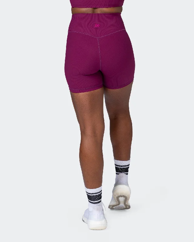 Fashion Wear Zero Rise Rib Midway Shorts - Huckleberry