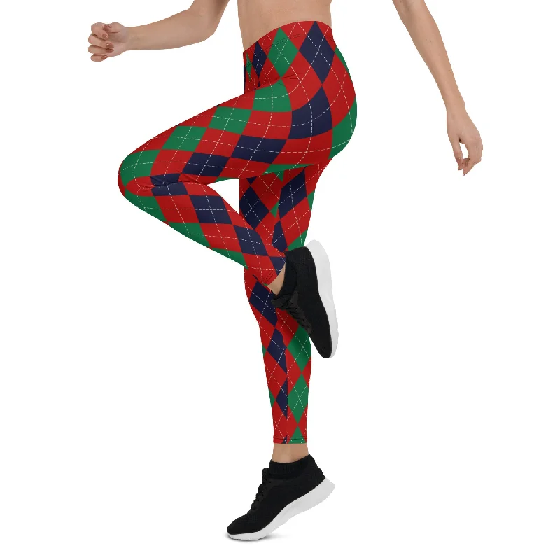 Classic Style Christmas Argyle Leggings