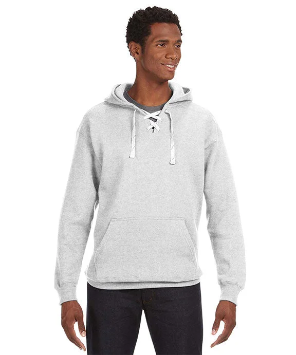 Versatile Items JA8830 - J America Adult Sport Lace Hooded Sweatshirt | Ash Heather