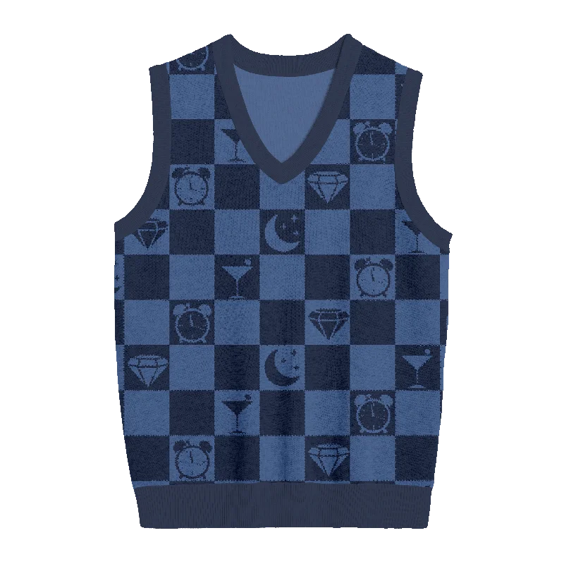 Classic Style Midnights Checkered Knit Vest