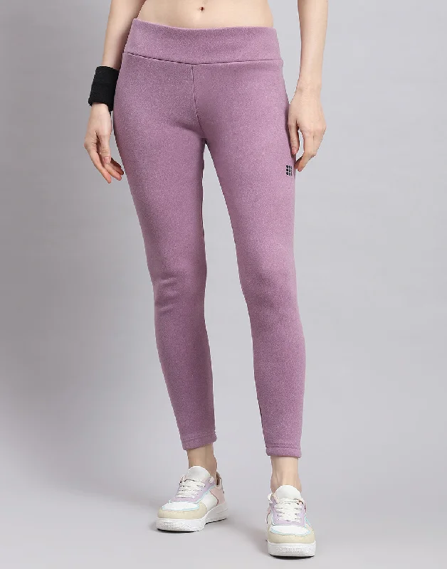 Creative Style Women Purple Solid Regular Fit Legging