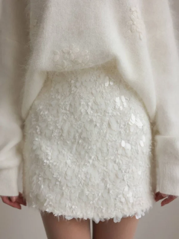 Effortless Style Embellished Sequin Mini Skirt