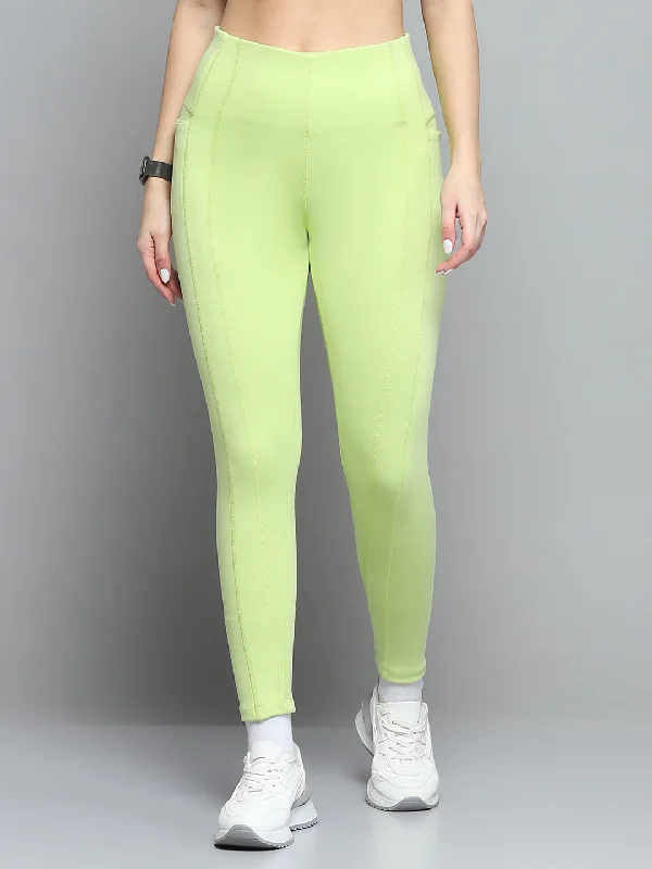 Multi-functional style Women Green Solid Regular Fit legging