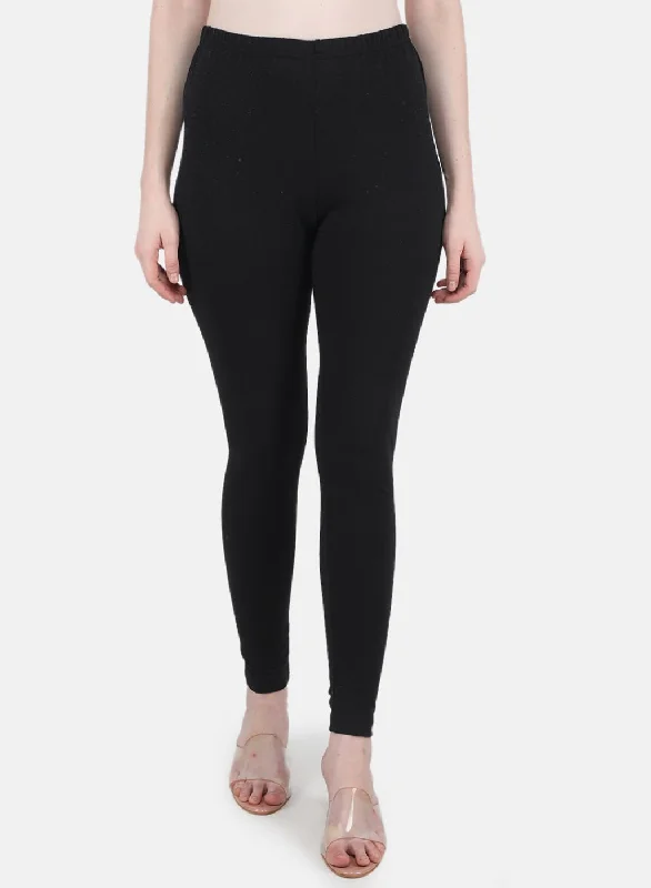 Celebrity Style Women Black Solid Legging