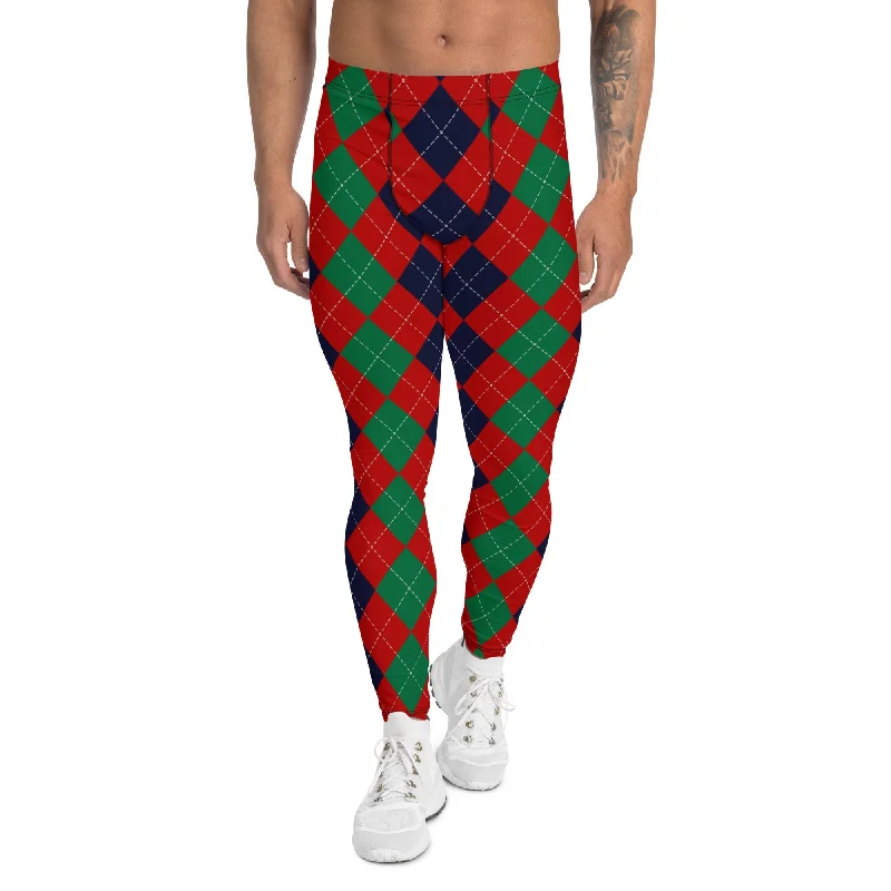 Minimal Style Christmas Argyle Men's Leggings