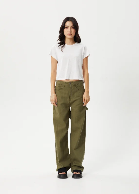 Street Personality Style AFENDS Womens Roads - Carpenter Pants - Military