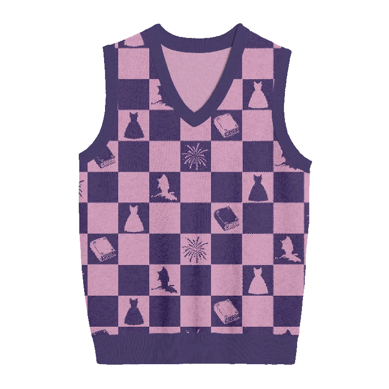 Elegant And Noble Speak Now Checkered Knit Vest