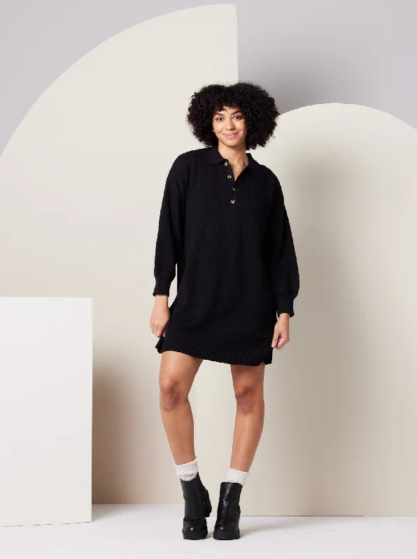 Comfortable Jackets Griffin Sweater Dress - Black