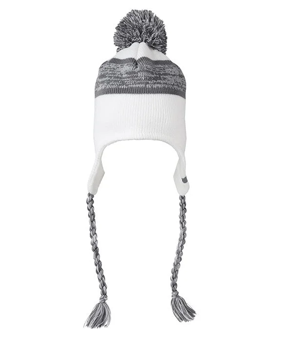 Sports suit style 5007JA - J America Backcountry Knit Pom Hat | White