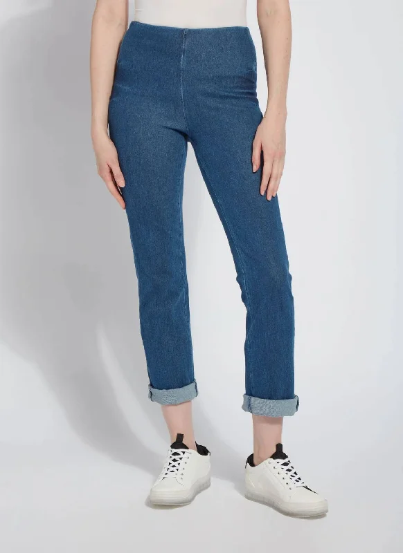 Comfortable Design Boyfriend Denim Legging In Mid Wash