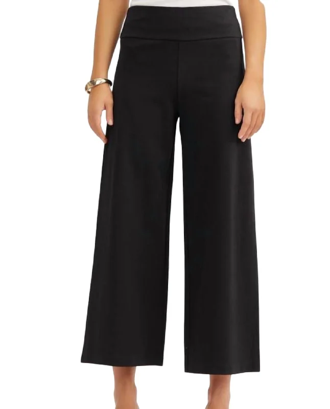 Nightclub Style Magic Wide Cropped Pants In Black