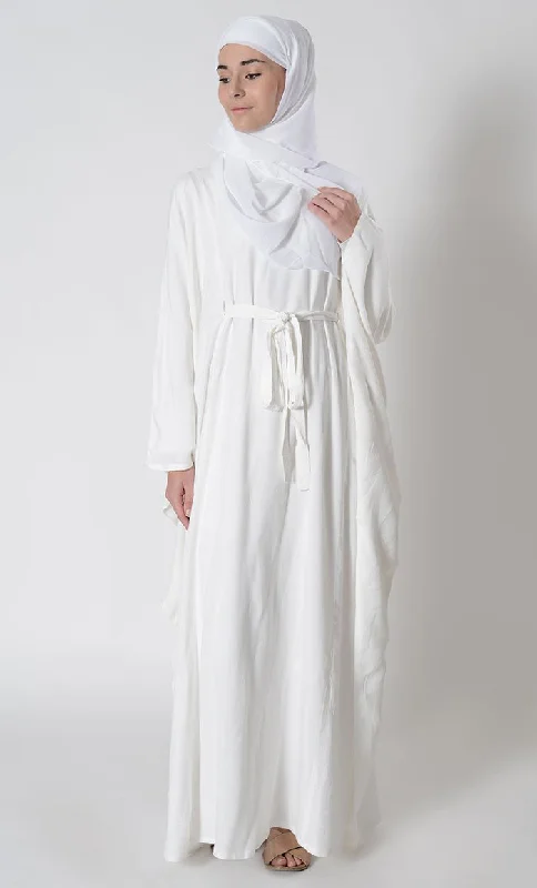 Fashion And Simplicity Knotted tie up detail hajj umrah kaftan abaya dress