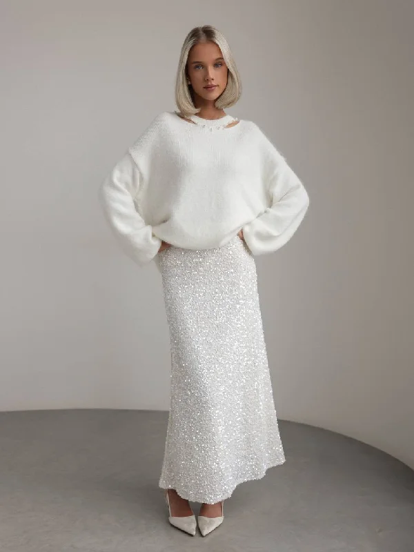 Dressing Tips Sequin Embellished Maxi Skirt