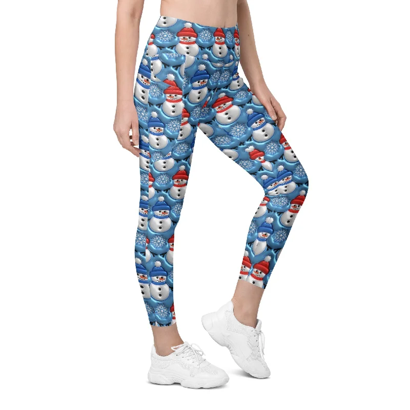 Classic Retro Frosty The Snowman Leggings With Pockets