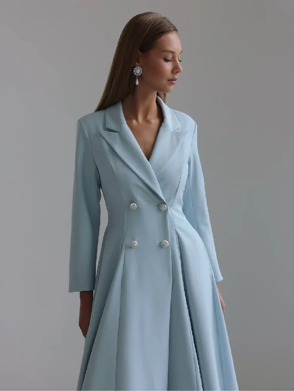 Versatile Style Powder Blue Midi Dress