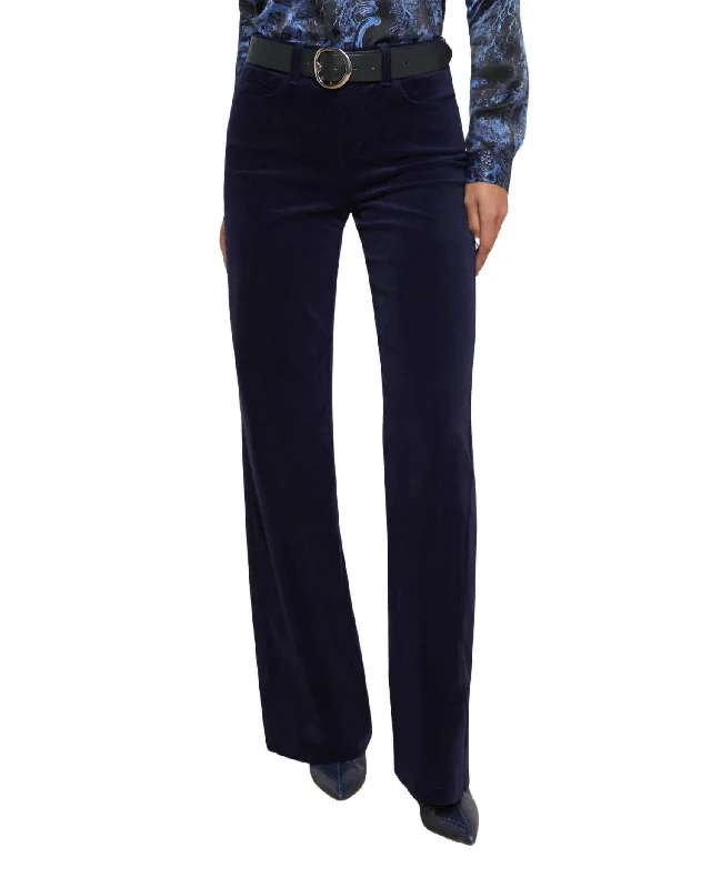 Weekend Wear Clayton Wide Leg In Navy Velvet