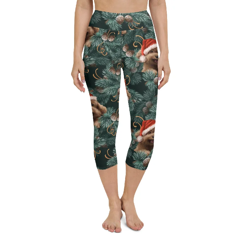 Street Sports Style Santa Puppy Yoga Capris