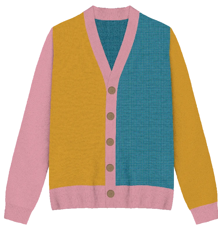 Cute Style Pansexual Colorblock Knit Cardigan