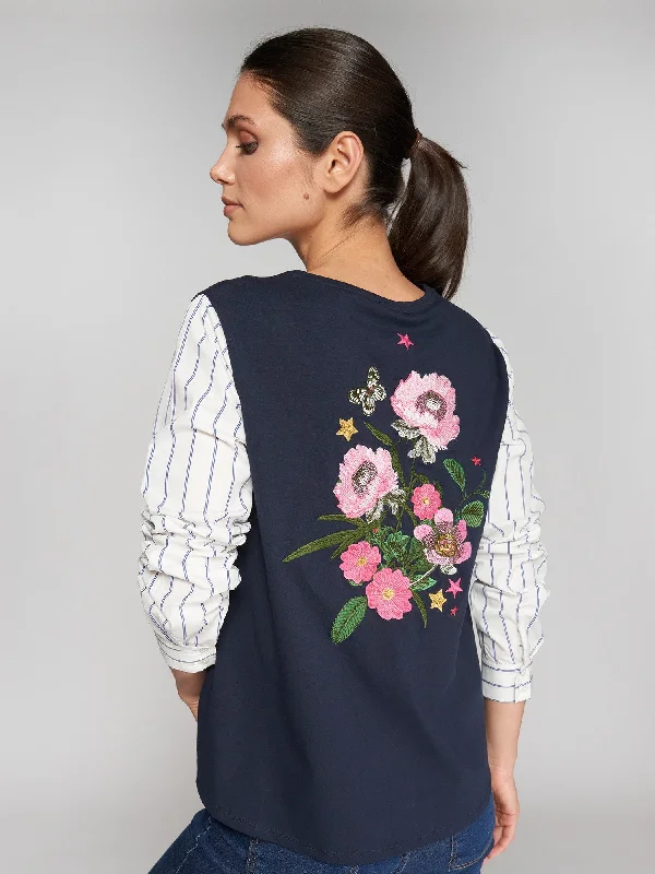 Fashion Expert Vilagallo Sonia Mixed Media Top