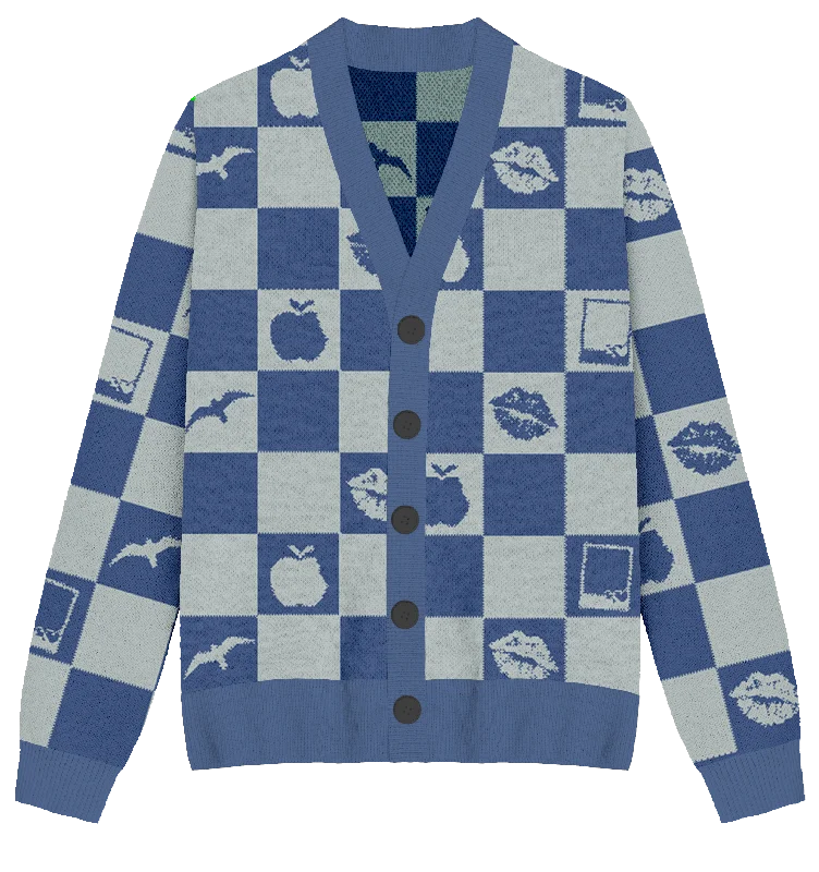 Fashion Selection 1989 Checkered Knit Cardigan