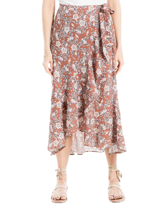 Sports Casual Style Max Studio Crepe Maxi Ruffle Skirt