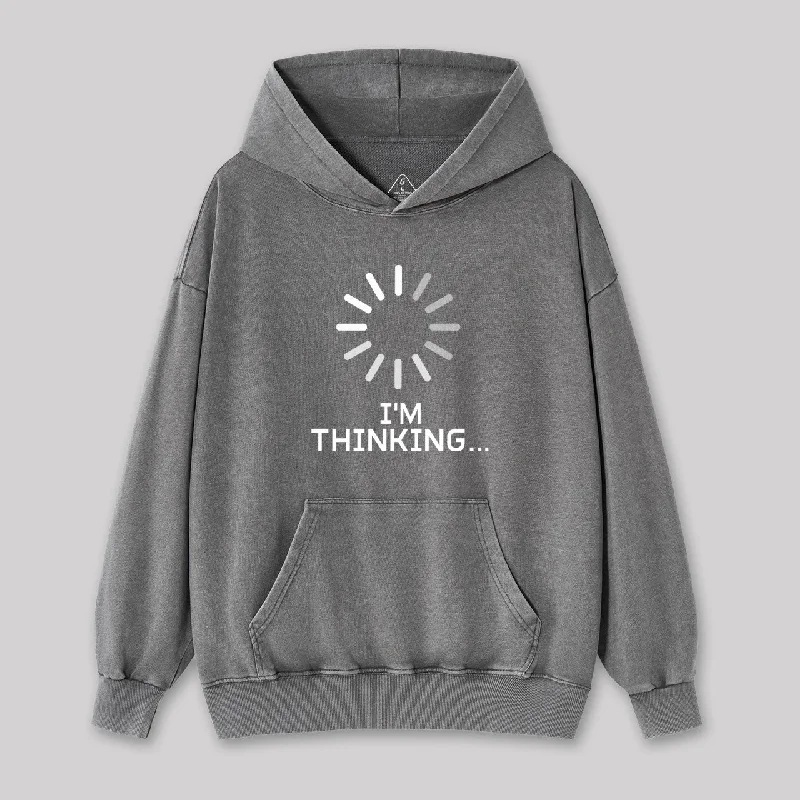 Celebrity Style I'm Thinking Loading Wheel Washed Hoodie