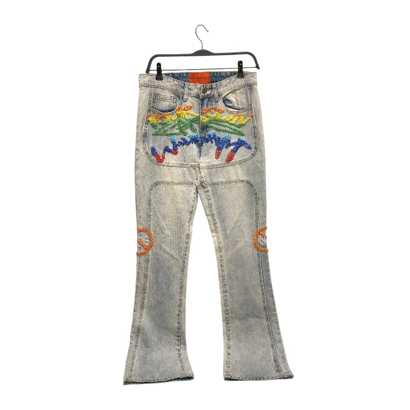 Casual And Versatile WHO DECIDES WAR/Bootcut Pants/28/Denim/BLU/BEADED JEANS