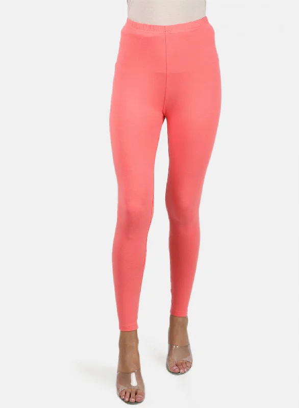 New Products Womens Orange Plain Legging