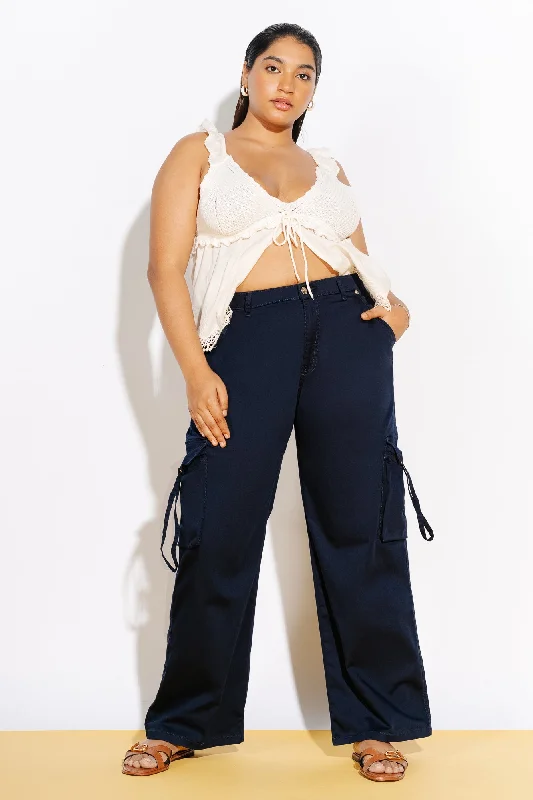 Warm Wear Curve Regal Blue Cargo Pants