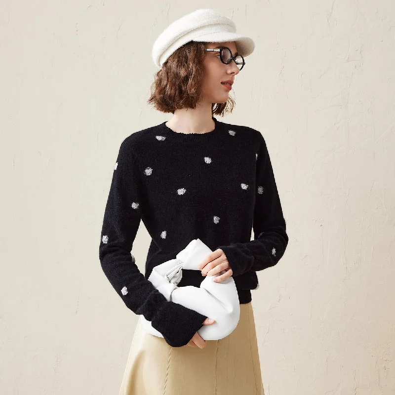 Summer Selection 100% Cashmere Cozy Polka Dot Sweater