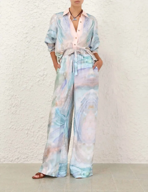 Layered Style Illuminate Track Pant In Blue Agate