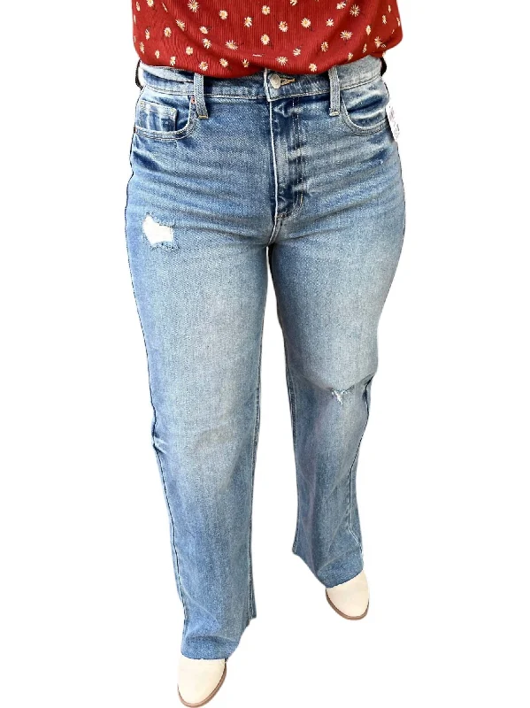 Spiritual Vitality High Rise Straight Jeans In Medium Denim