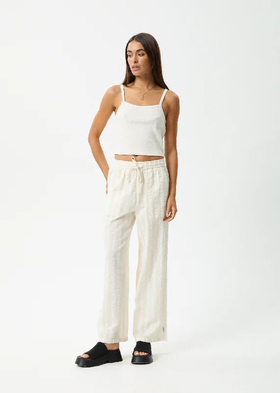 Creative Prints AFENDS Womens Splice - Wide Leg Pants - White / Lemongrass