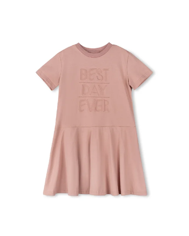 High-end atmosphere CABANA MAUVE BEST DAY EVER DROP WAIST DRESS