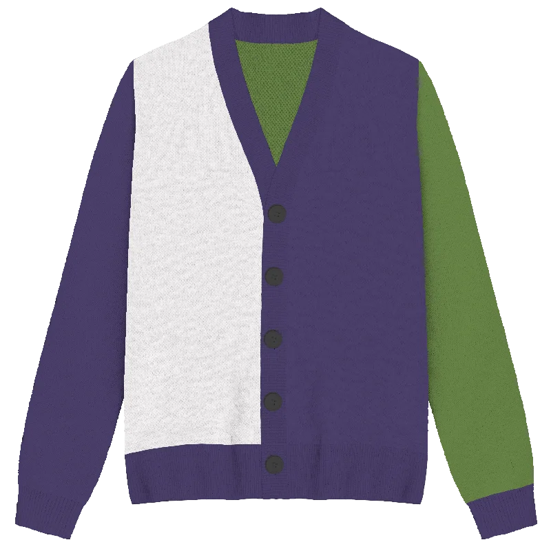 Printed Patterns Genderqueer Colorblock Knit Cardigan