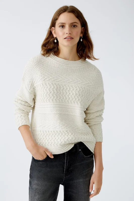 Fresh And Elegant Oui Textured Knit Pullover