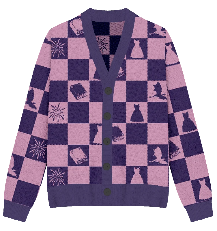 Elegant Wear Speak Now Checkered Knit Cardigan