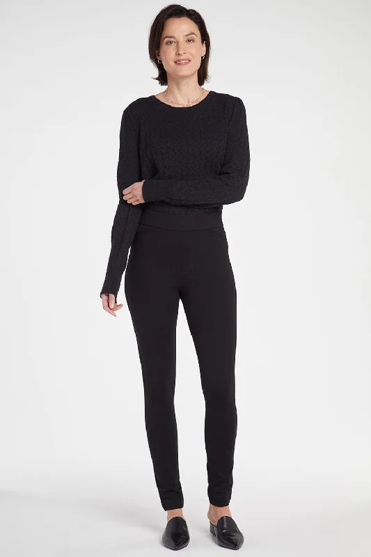 Comfortable Fashion Pull-On Legging Pants - Black