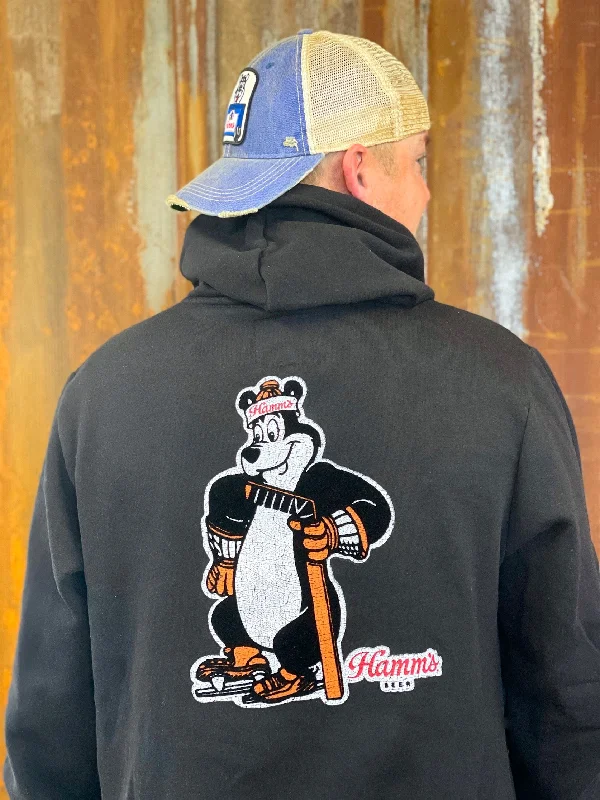 Must-have For Fashion Hamm's Hockey Bear Hoodie- Classic Black