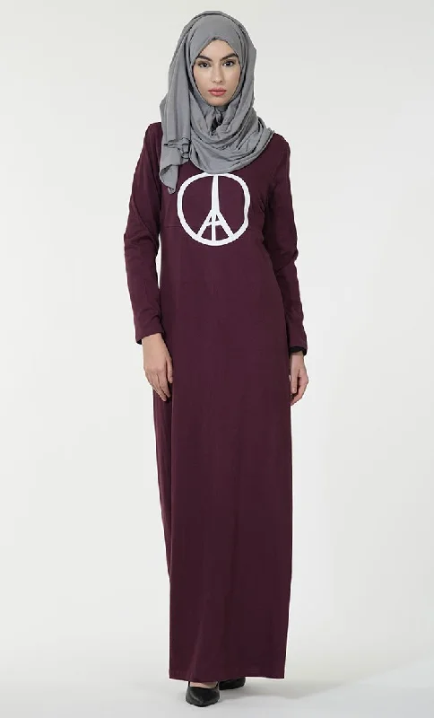 Versatile Wear Paris symbol baisc everyday wear Abaya dress
