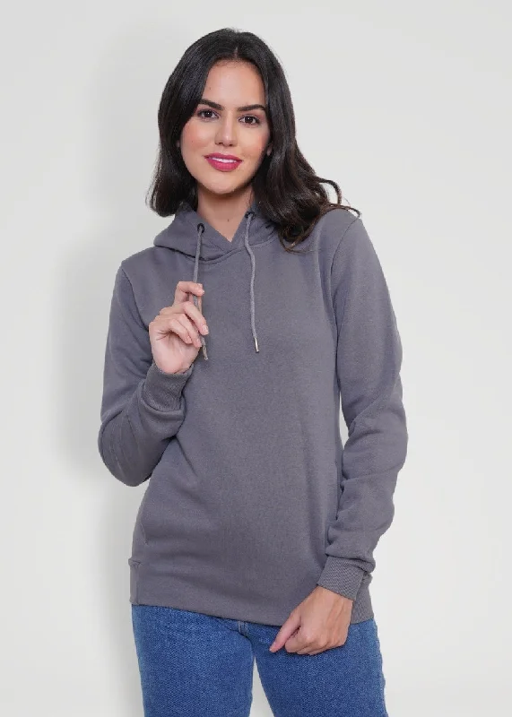 Creative Style Women Fleece Hoodie Sweatshirt | Steel Grey | Pronk