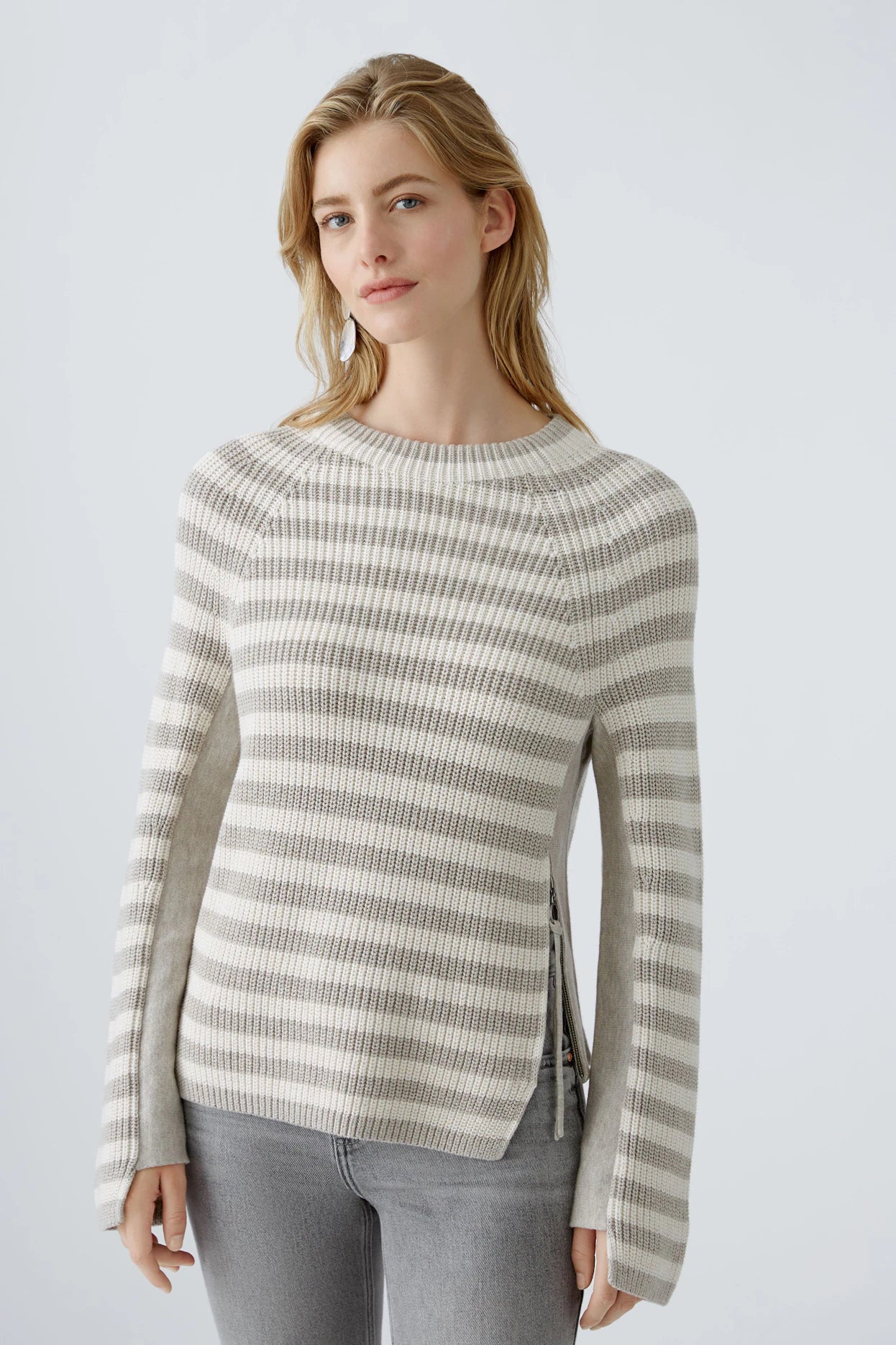 Soft Fashion Oui Striped Cotton Ruby Sweater