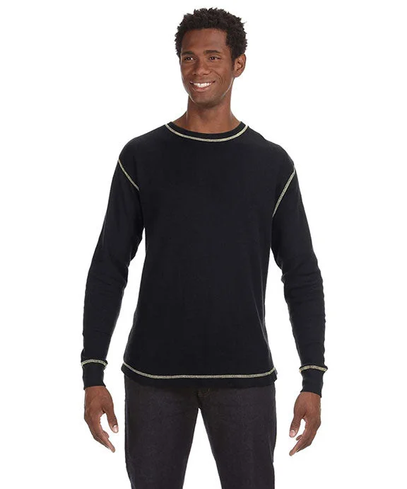 All-Day Comfort JA8238 - J America Mens Vintage Long-Sleeve Thermal T-Shirt | Black/Vintage White
