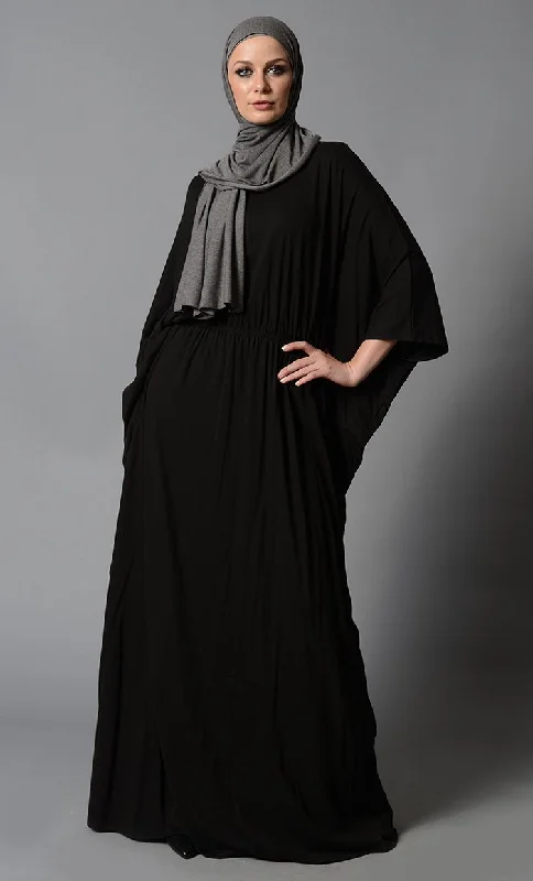 Retro Design Elasticated waist kaftan style muslimah abaya dress.