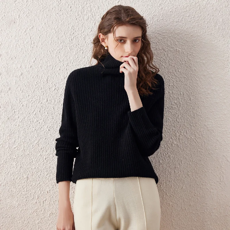 Boutique Recommendation 100% Wool All-in-One Knit Turtleneck Sweater